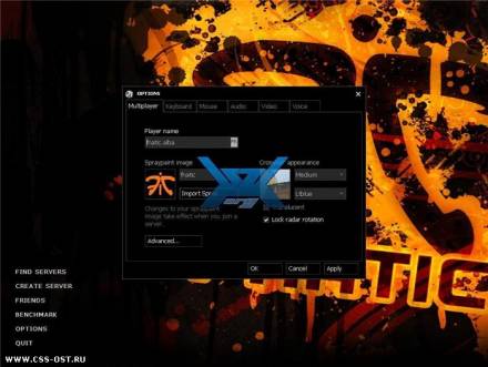 Скачать Fnatic Dark Gui (фоны меню для css)